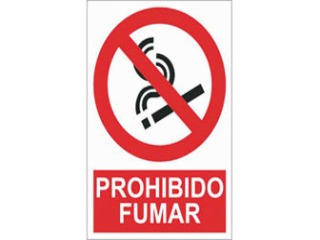 Señal prohibido fumar 210x148