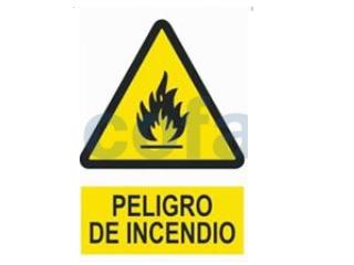 Señal peligro de incendios 297x210