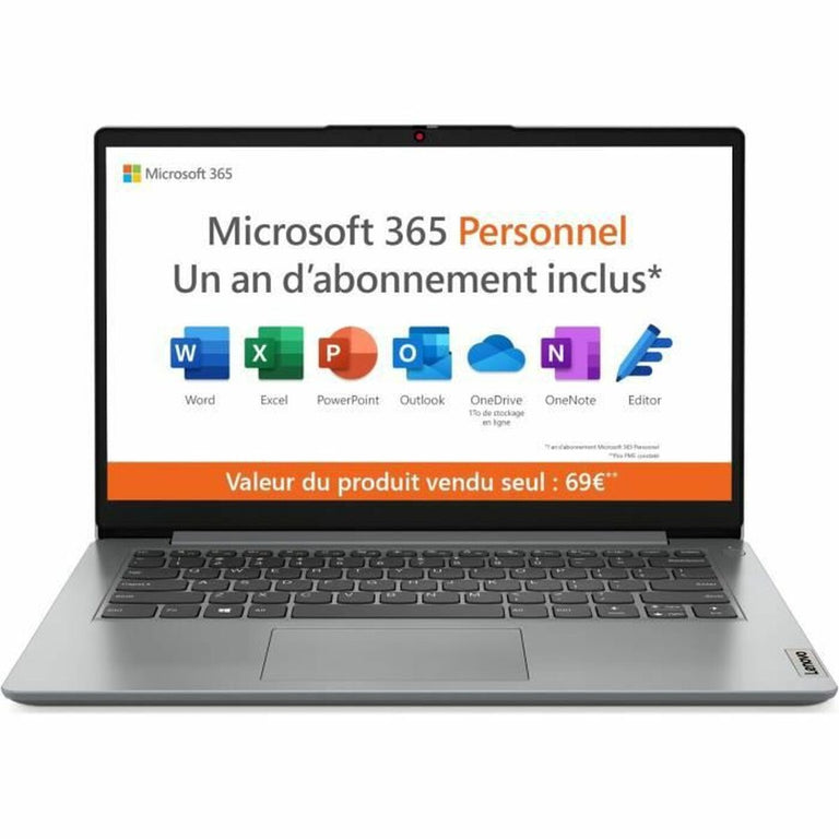 Notebook Lenovo IdeaPad 1 14IGL7 Intel Pentium N5030 128 GB SSD 14" 4 GB RAM AZERTY AZERTY