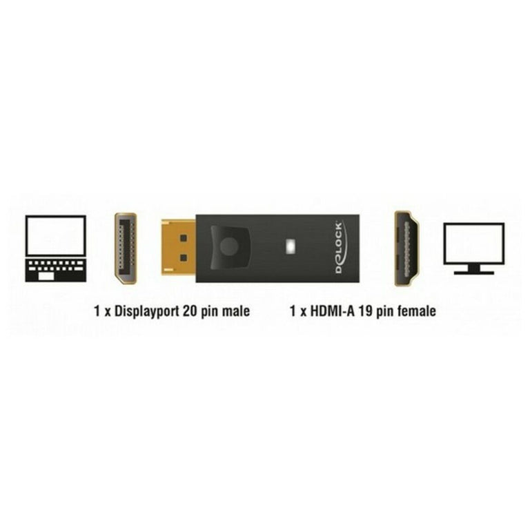 DisplayPort auf HDMI Adapter DELOCK 65258 Schwarz