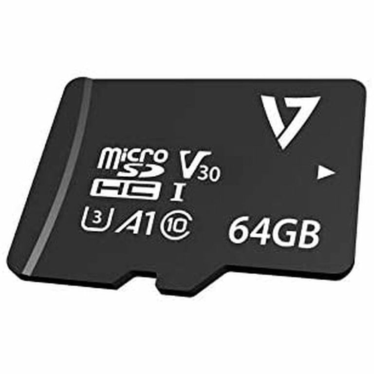 Micro-SD-Speicherkarte mit Adapter V7 VPMD64GU3 64 GB