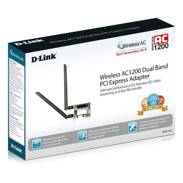 Tarjeta de Red Wifi D-Link DWA-582 5 GHz 867 Mbps LED