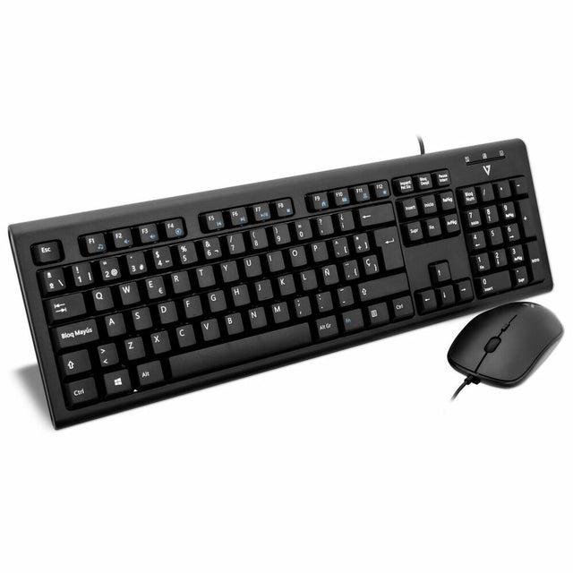 Tastatur und Maus V7 CKU200ES Spanisch QWERTY