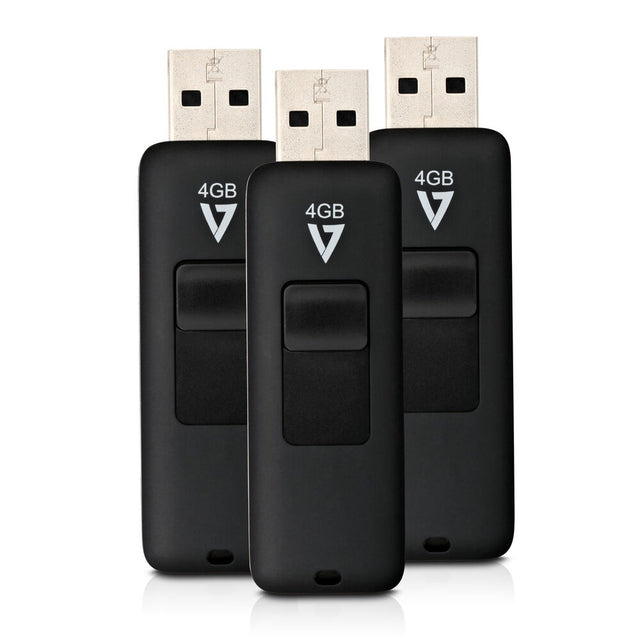 Micro-SD-Speicherkarte mit Adapter V7 VF24GAR-3PK-3E Schwarz 4 GB