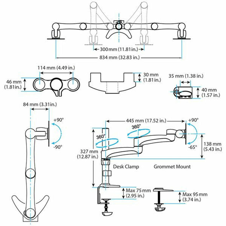 Soporte de Mesa para Pantalla Startech ARMDUAL