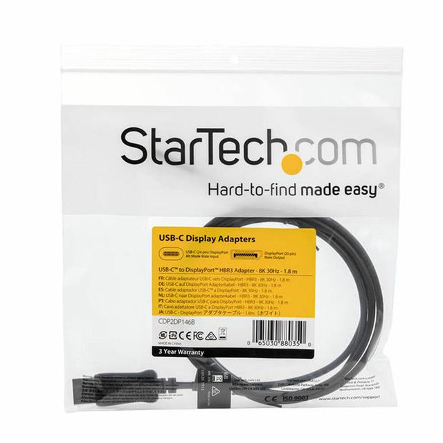 Startech CDP2DP146B USB-C-auf-DisplayPort-Adapter (1,8 m) Schwarz