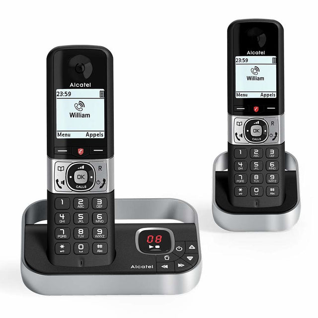 Teléfono Inalámbrico Alcatel F890 VOICE DUO DECT Negro/Plateado