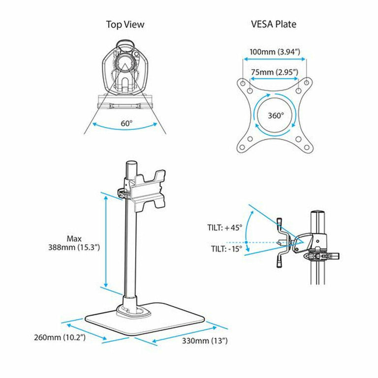 Soporte de Mesa para Pantalla Startech ARMPIVSTND