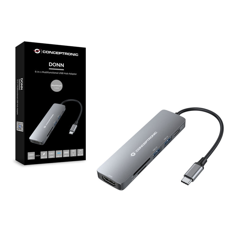 Conceptronic USB-Hub DONN11G Grau