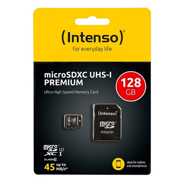 <transcy>Carte mémoire Micro SD avec adaptateur noir INTENSO 34234 UHS-I XC Premium</transcy>