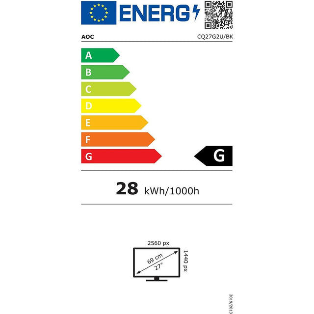 AOC CQ27G2U/BK Schwarzer gebogener 27-Zoll-LED-QHD-Monitor