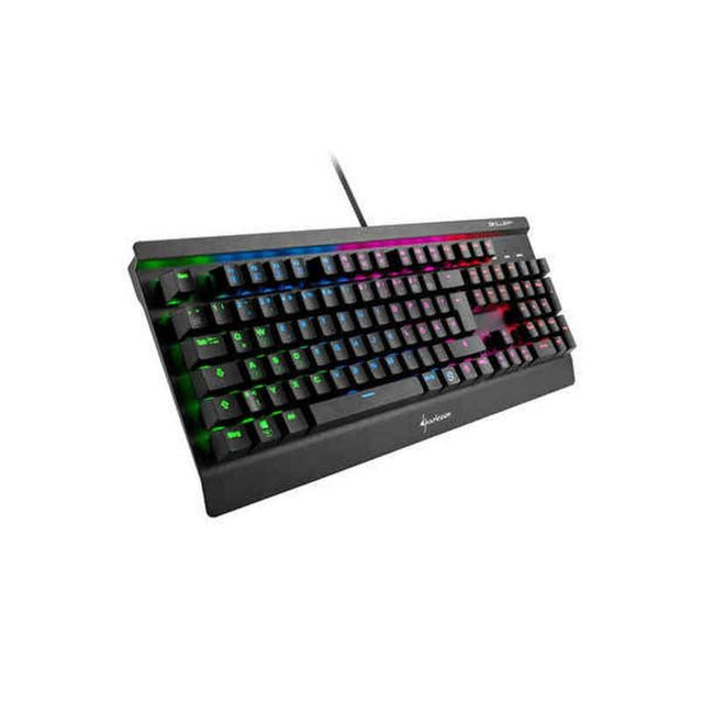 Gaming-Tastatur Sharkoon 4044951026142 RGB Schwarz Spanisch