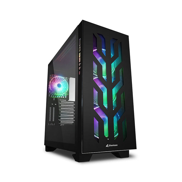 Sharkoon CA300T Schwarzes RGB ATX Mid-Tower-Gehäuse