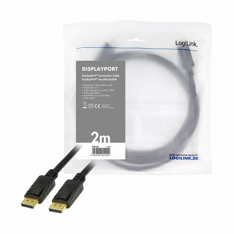 Cable DisplayPort LogiLink Negro 1 m