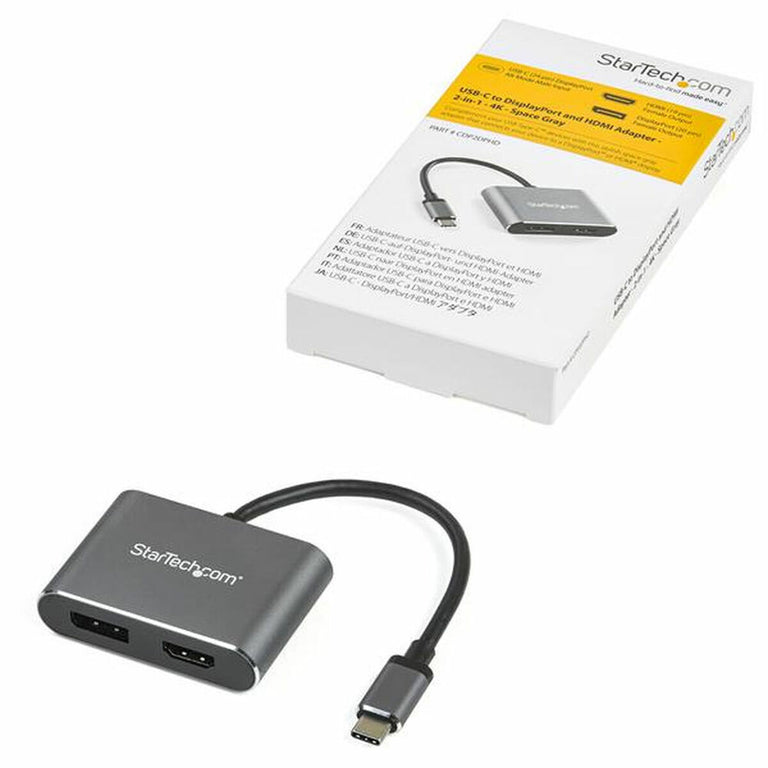 Adaptador USB C a HDMI/DisplayPort Startech CDP2DPHD             4K Ultra HD Plata