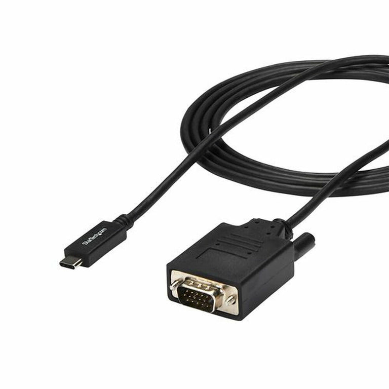 Cable USB C a VGA Startech CDP2VGAMM2MB         (2 m) Negro