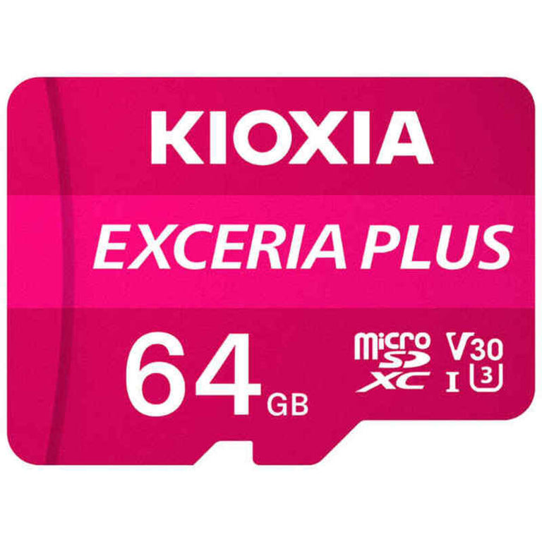 Tarjeta de Memoria Micro SD con Adaptador Kioxia Exceria Plus UHS-I U3 Clase 10 Rosa