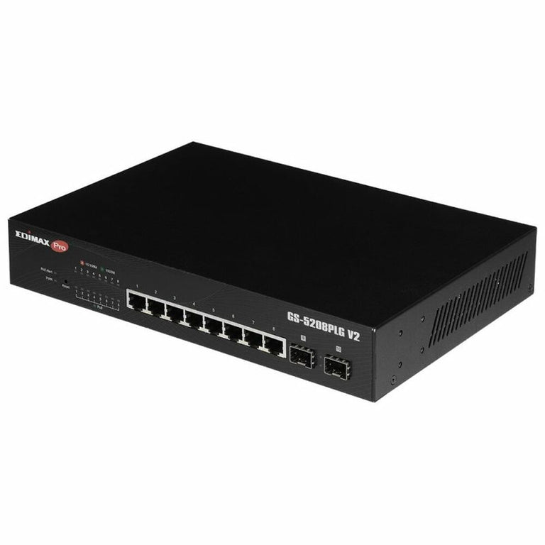 Switch Edimax GS-5208PLG V2 Negro Gigabit Ethernet