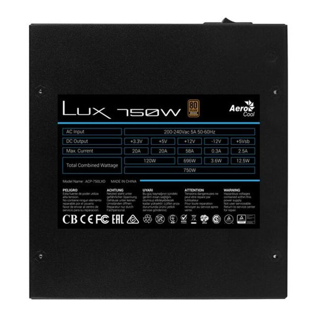 Fuente de Alimentación Aerocool LUX 750W 750W