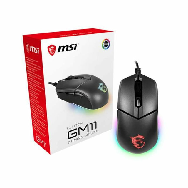 Ratón Gaming MSI Clutch GM11 Negro Luces Con cable