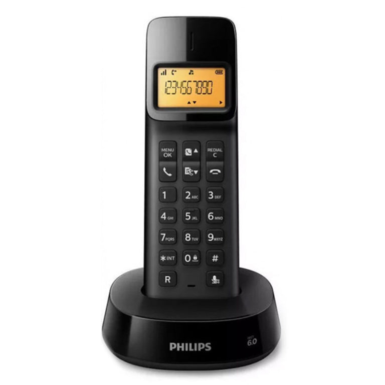 <transcy>Téléphone sans fil Philips D1601B / 01 1,6 "300 mAh GAP Noir</transcy>