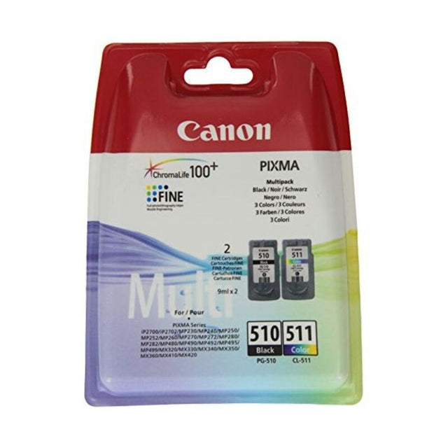 <transcy>Cartouche d'encre d'origine (pack de 2) Canon PG-510 / CL511 Tricolor Black</transcy>