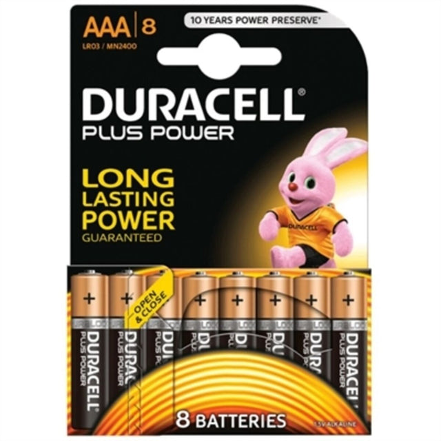 Pilas Alcalinas DURACELL Plus LR03 AAA 1.5V (8 pcs)