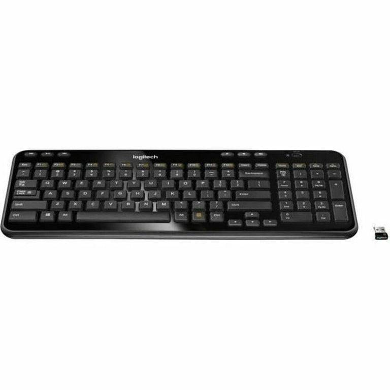 Logitech K360 USB Bluetooth Tastatur Schwarz Dunkelgrau Kabellos Französisch AZERTY