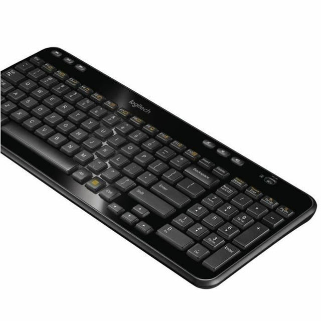 Logitech K360 USB Bluetooth Tastatur Schwarz Dunkelgrau Kabellos Französisch AZERTY