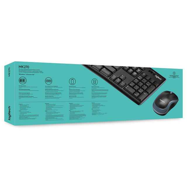 Logitech MK270 Draadloze QWERTY Englische US-Tastatur und Maus (Restauriert A)