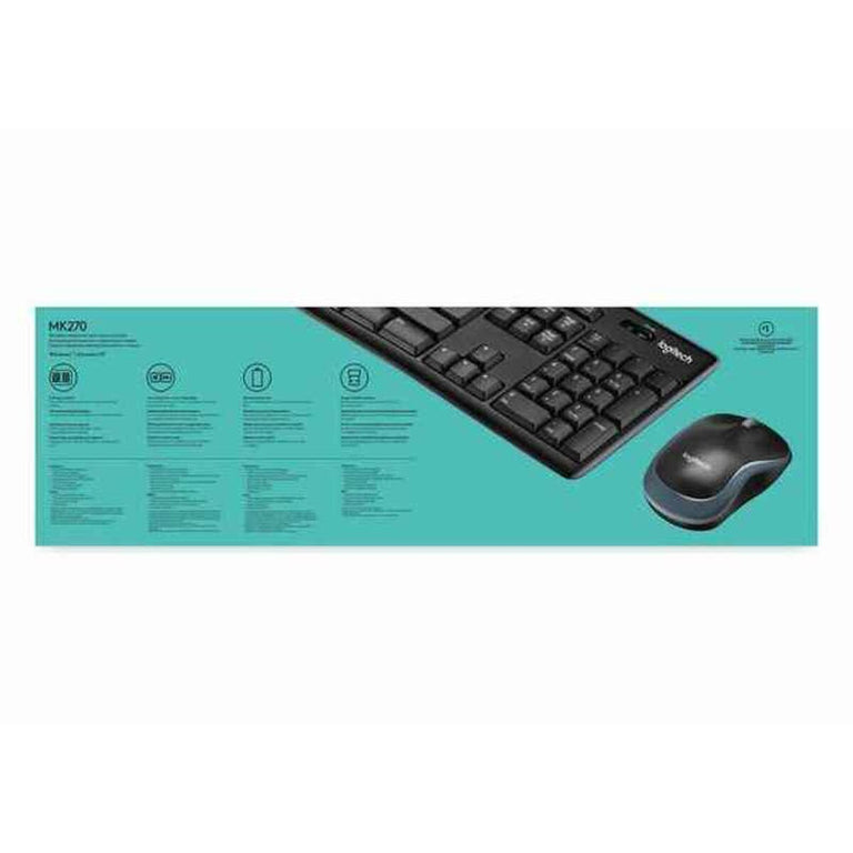 Ratón y Teclado Logitech MK270 Draadloze QWERTY Inglés EEUU (Reacondicionado A)