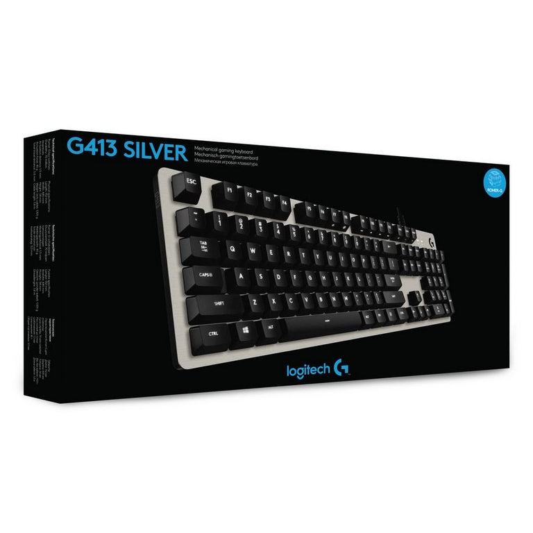 Logitech G413 Mechanische Gaming-Tastatur, USB, Silber, Gaming-Tastatur, Französisches AZERTY