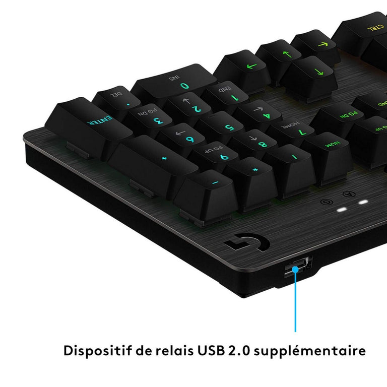 Bluetooth-Tastatur mit Tablet-Ständer für Logitech G513 CARBON LIGHTSYNC RGB mechanische Gaming-Tastatur, GX Brown French AZERTY