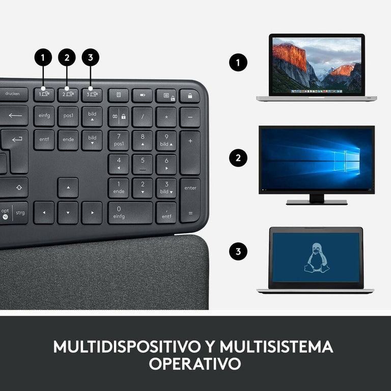 Logitech ERGO K860 Kabellose Tastatur Schwarz