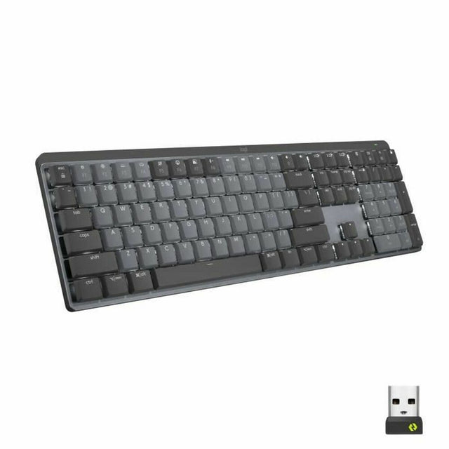 Logitech MX mechanische USB-Tastatur, Graphit, Hintergrundbeleuchtung, kabellos, AZERTY