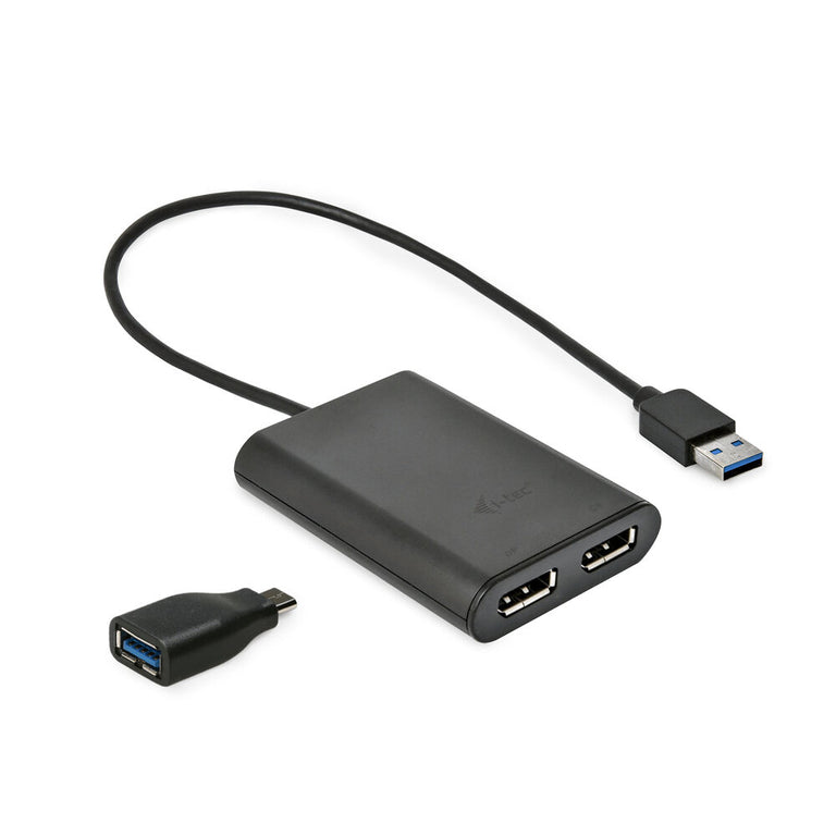 Adaptador USB C a HDMI i-Tec U3DUAL4KDP           Negro