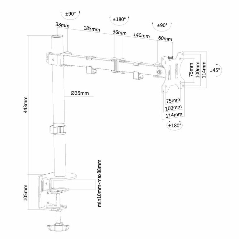 Tischhalterung für Neomounts FPMA-D550BLACK Bildschirm