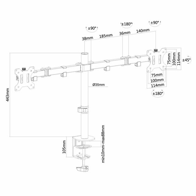 Tischhalterung für Neomounts FPMA-D550DBLACK Bildschirm