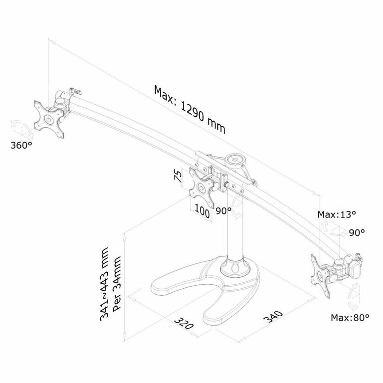 Tischhalterung für Display Neomounts FPMA-D700DD3