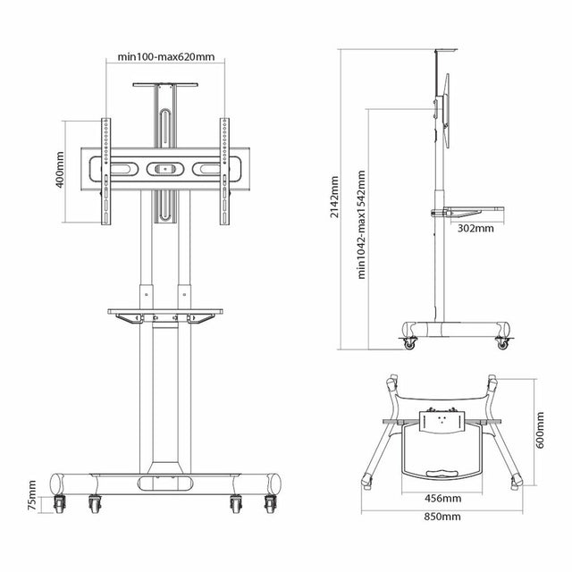 Neomounts NM-M1700BLACK Tragbarer verstellbarer Ständer