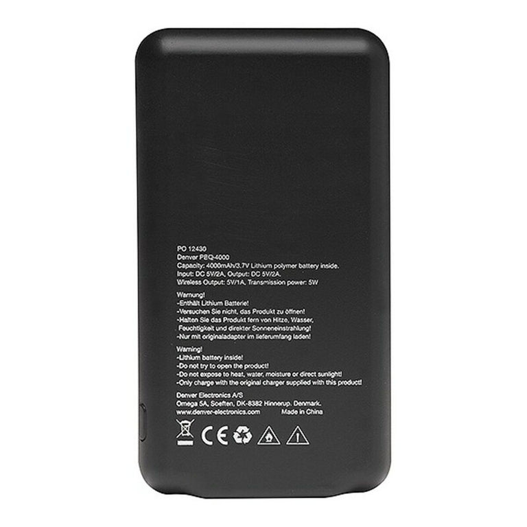 Power Bank Inalámbrico Denver Electronics PBQ-4000 4000 mAh Negro