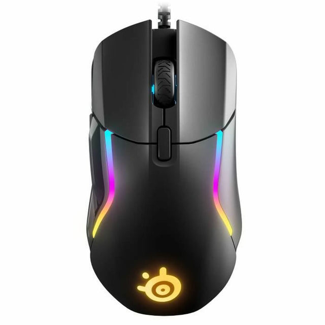 SteelSeries Rival 5 schwarze Gaming-Maus mit LED-Leuchten, kabelgebunden