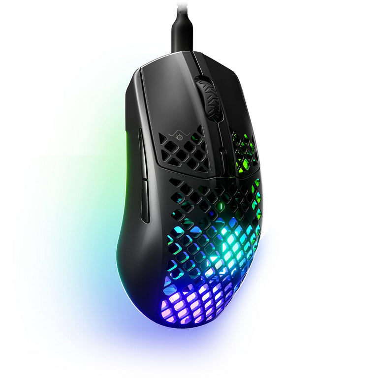 Ratón SteelSeries Aerox 3 Negro Inalámbrico Gaming Luces LED