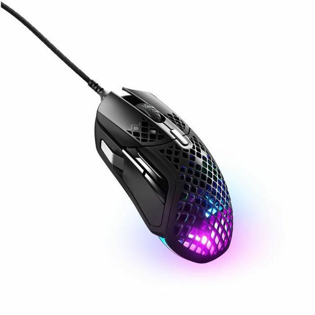 SteelSeries Aerox 5 schwarze Gaming-Maus mit LED-Leuchten, verkabelt