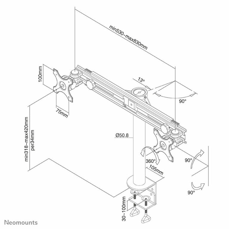 TV-Unterstützung Neomounts FPMA-D700D 10-30" 8 kg