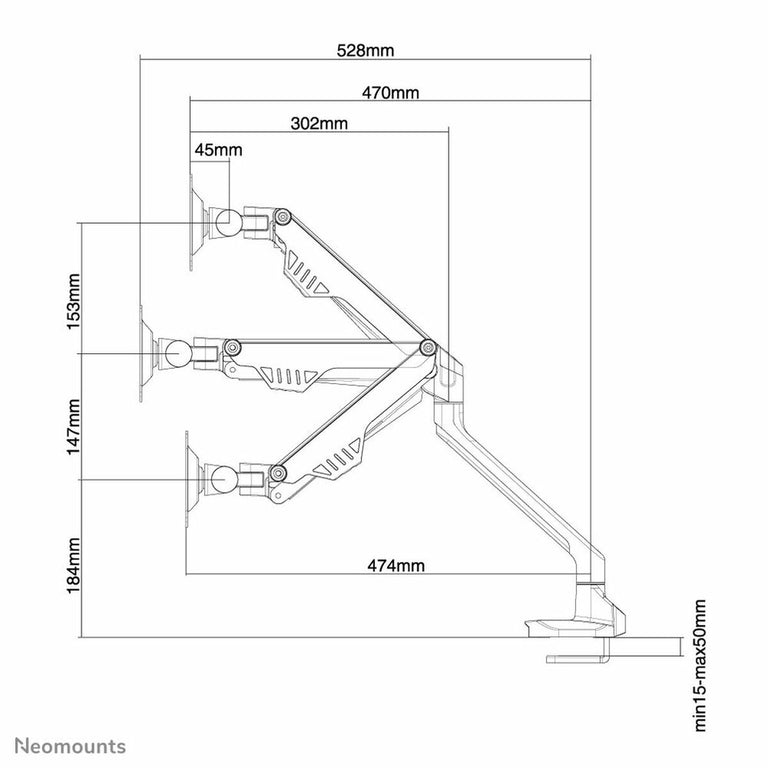 Tischhalterung für Neomounts FPMA-D750WHITE Bildschirm