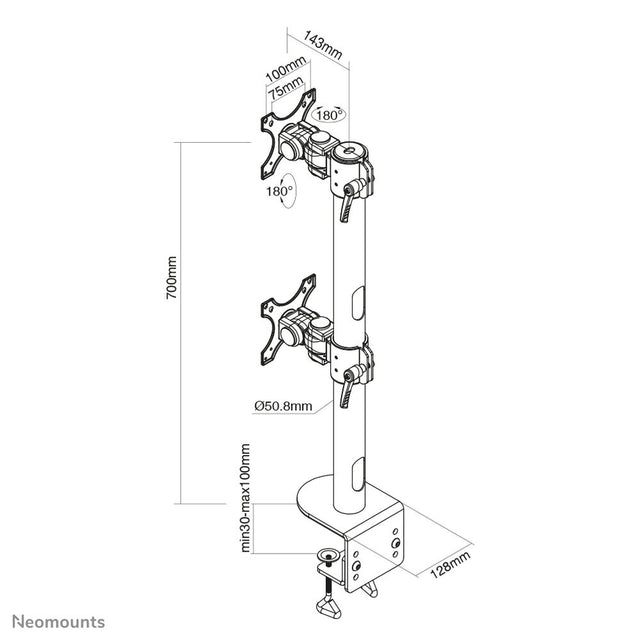 Tischhalterung für Neomounts FPMA-D960DVBLACKPLUS Bildschirm