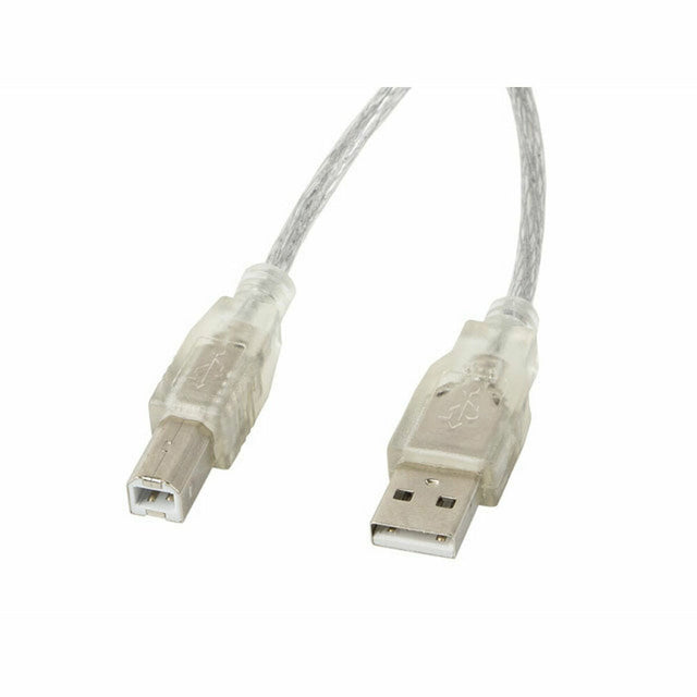 USB A auf USB B Kabel Lanberg CA-USBA-12CC-0018-TR 1,8 m 480 Mbit/s Transparent