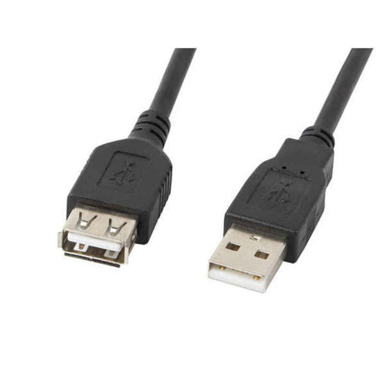 Lanberg USB-Verlängerungskabel, männlich/weiblich, 480 Mbit/s, Schwarz