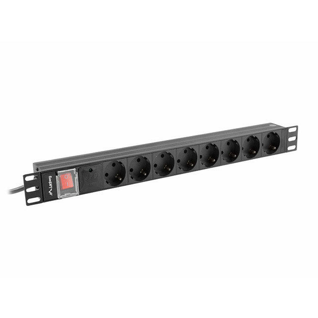 Steckdosenleiste 19" 8 Schuko-Steckdosen Lanberg PDU-08F-0200-BK